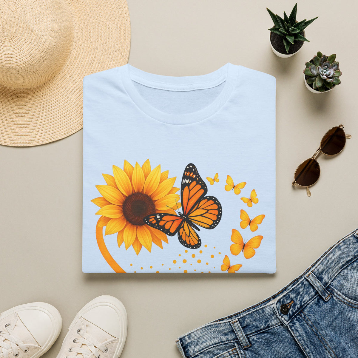 Sunflower T-Shirt — Heart Floral Nature Tee