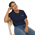 "Overstimulated But Still Festive" Holiday T-Shirt (Back)