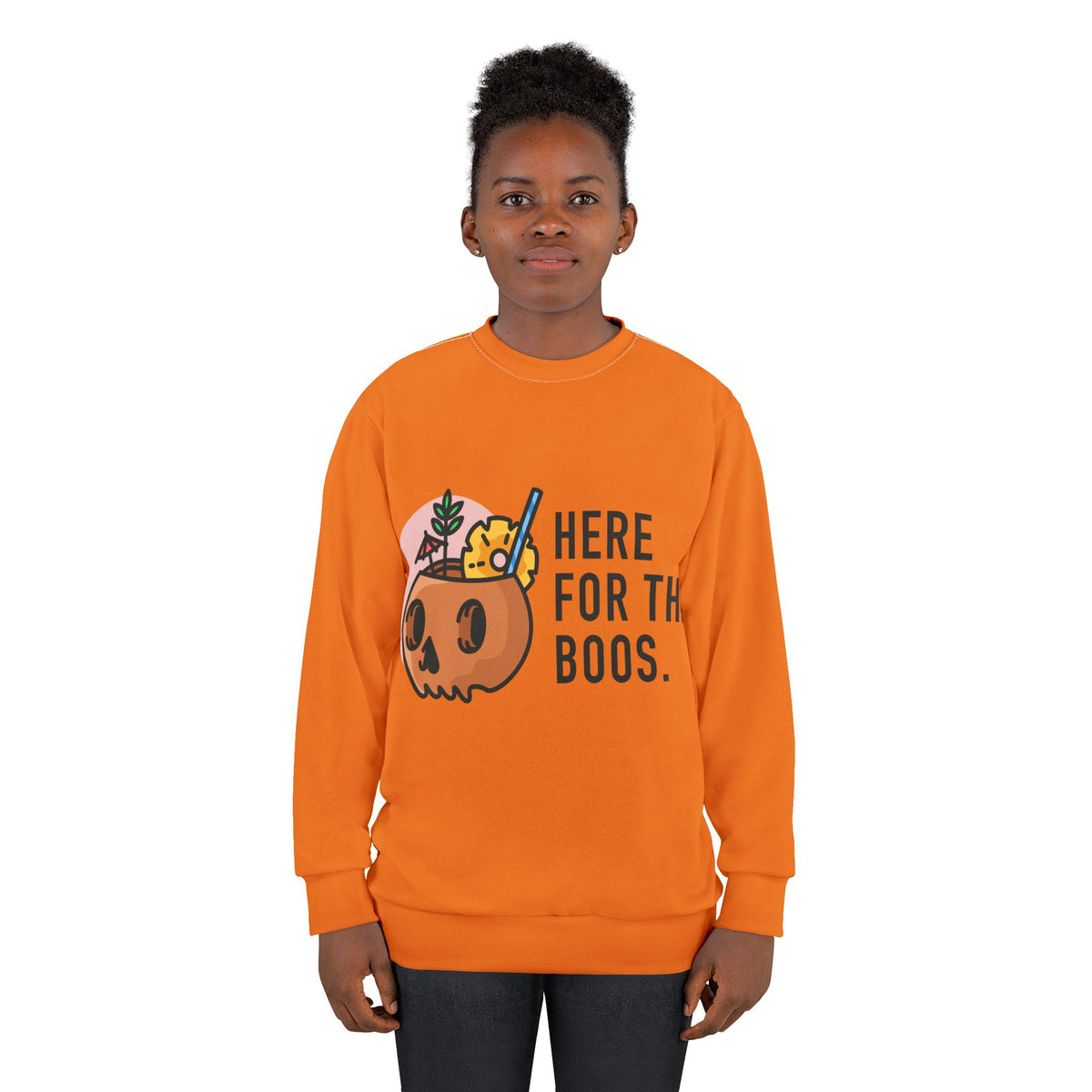 Halloween Pumpkin 'Here for the Boos' Sweatshirt