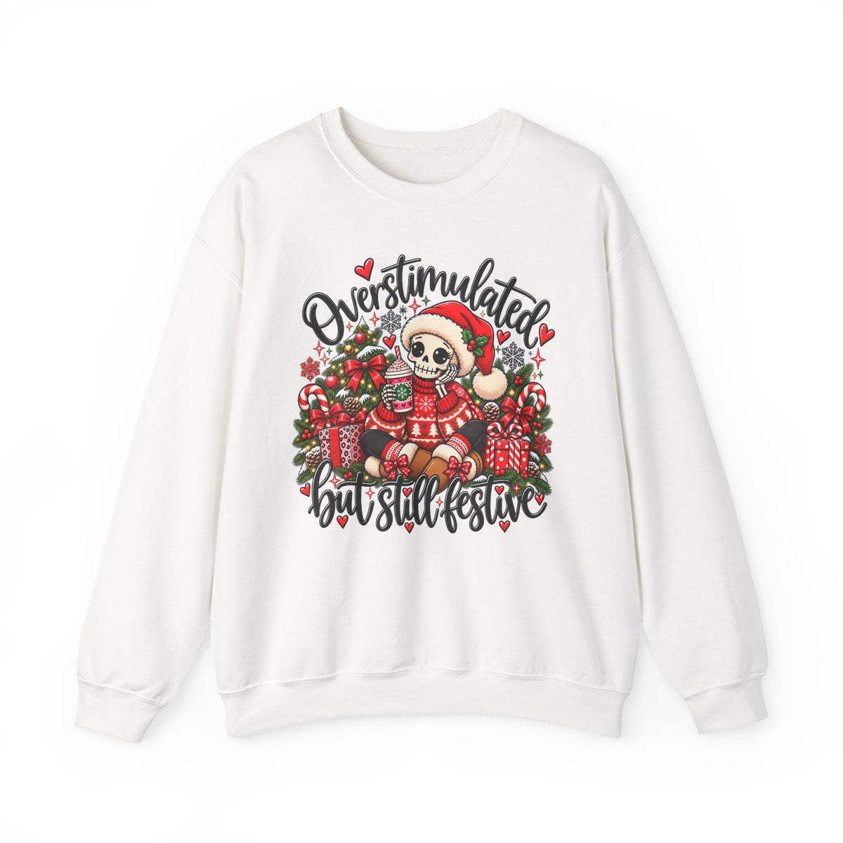 Overstimulated but still festive- Christmas Sweatshirt