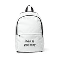 Customizable Fabric Backpack — "Print it your way" Front Pocket Design