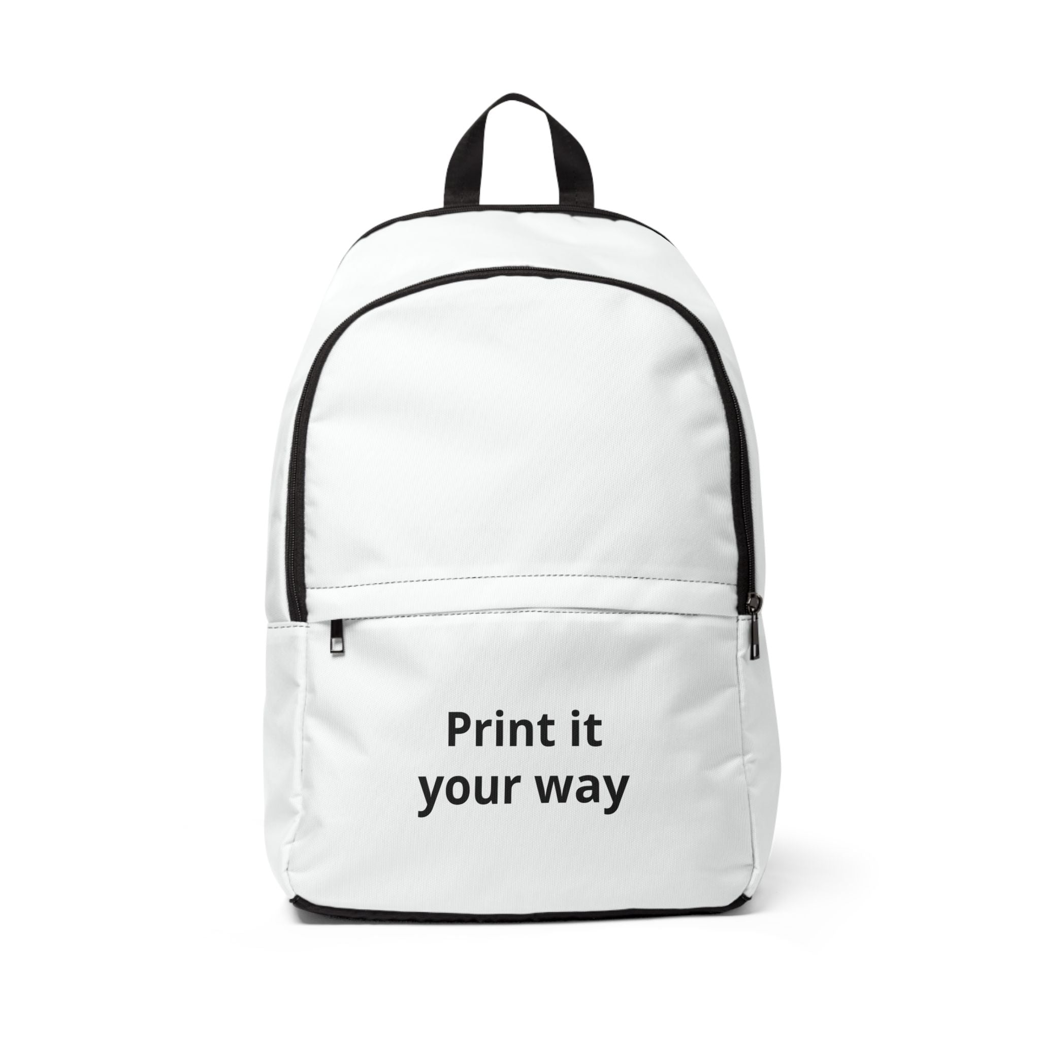 Customizable Fabric Backpack — "Print it your way" Front Pocket Design