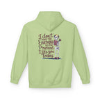 Hoodie — “I Don’t Have the Energy to Pretend I Like You Today” Skeleton Graphic