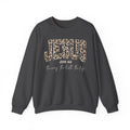 JESUS Leopard Print Crewneck