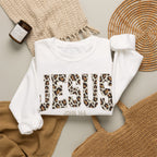 JESUS Leopard Print Crewneck