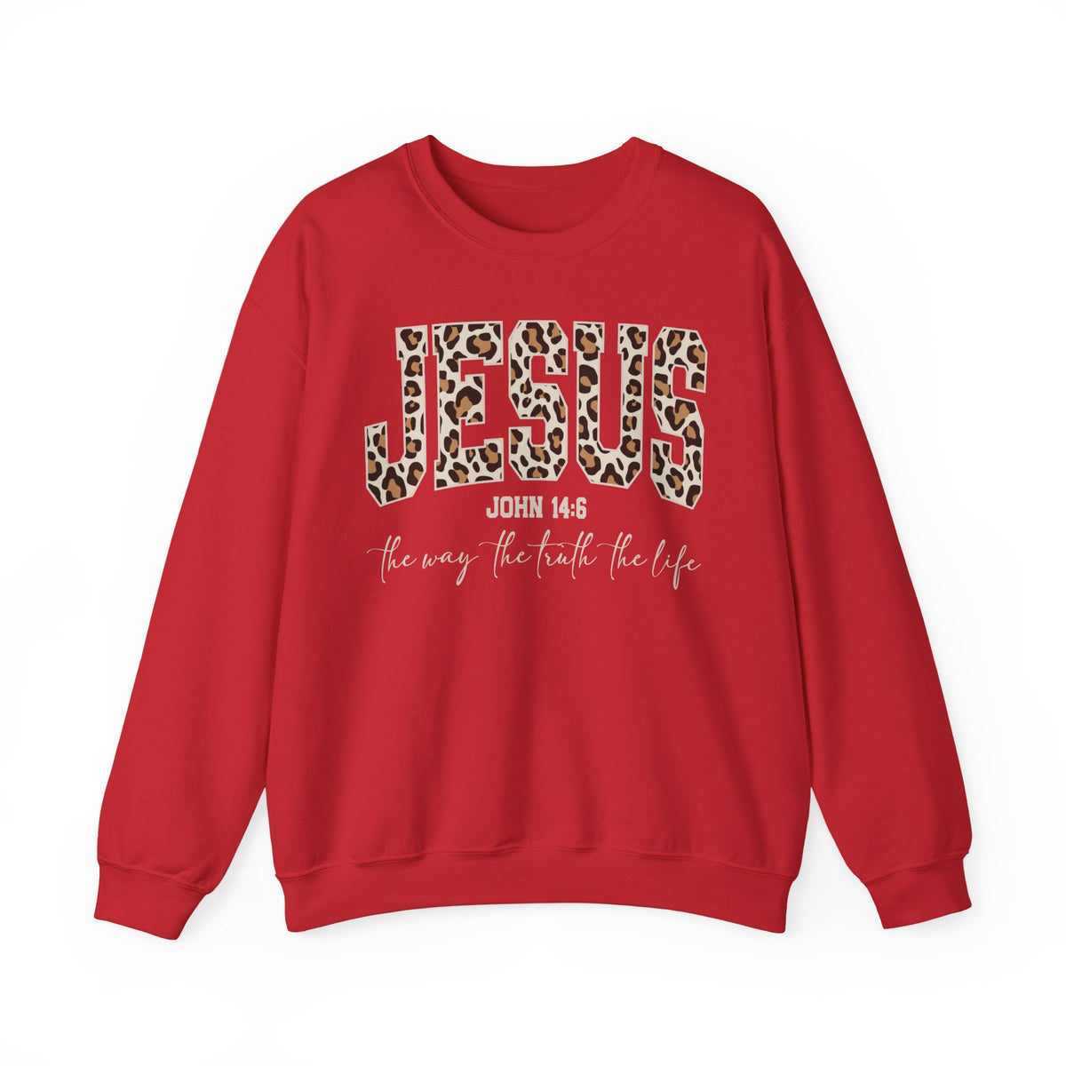 JESUS Leopard Print Crewneck