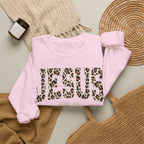 JESUS Leopard Print Crewneck