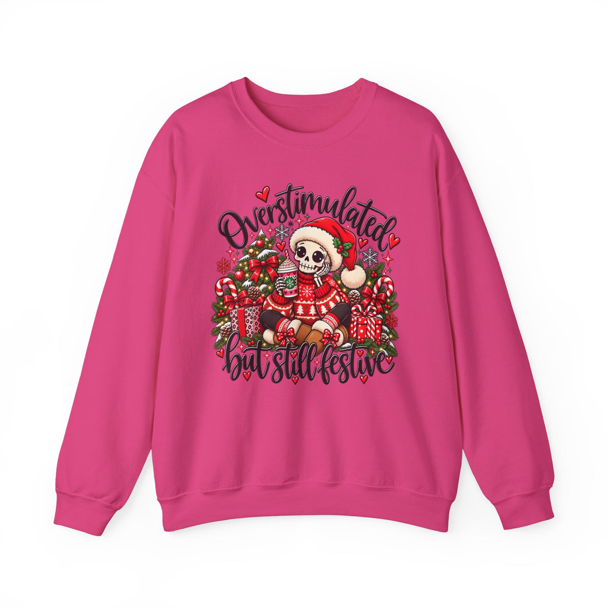 Overstimulated but still festive- Christmas Sweatshirt