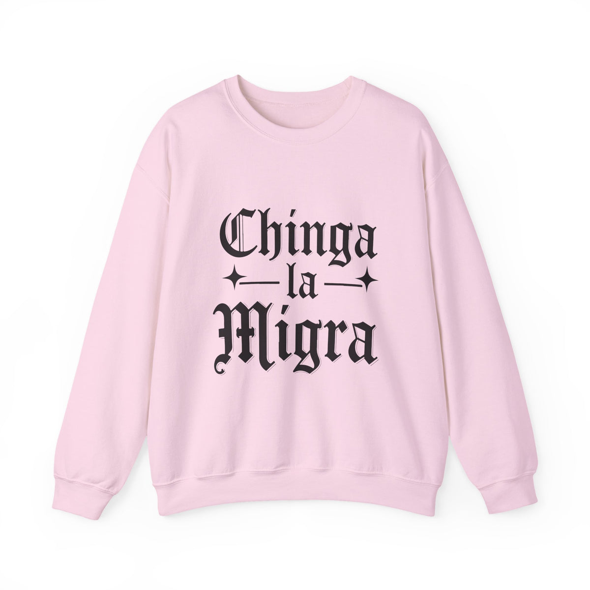 Crewneck Sweatshirt — "Chinga la Migra" Graphic (Back: F**k ICE Hand Illustration)