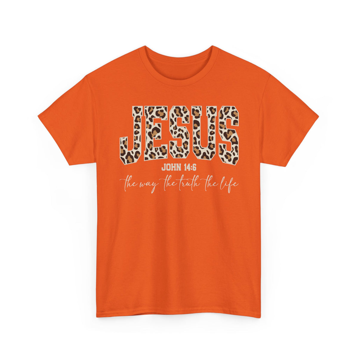 Jesus Leopard Print T-Shirt — John 4:6 Faith Tee