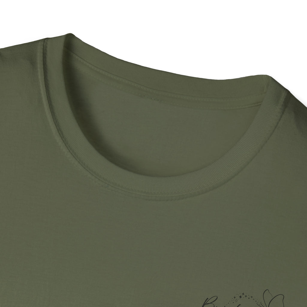 "Overstimulated But Still Festive" Holiday T-Shirt (Back)