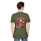 "Overstimulated But Still Festive" Holiday T-Shirt (Back)