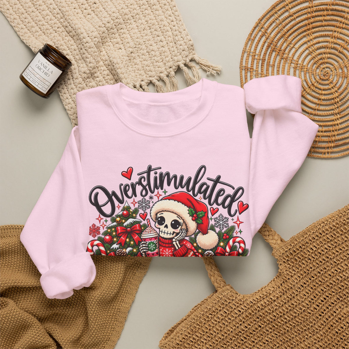 Overstimulated but still festive- Christmas Sweatshirt
