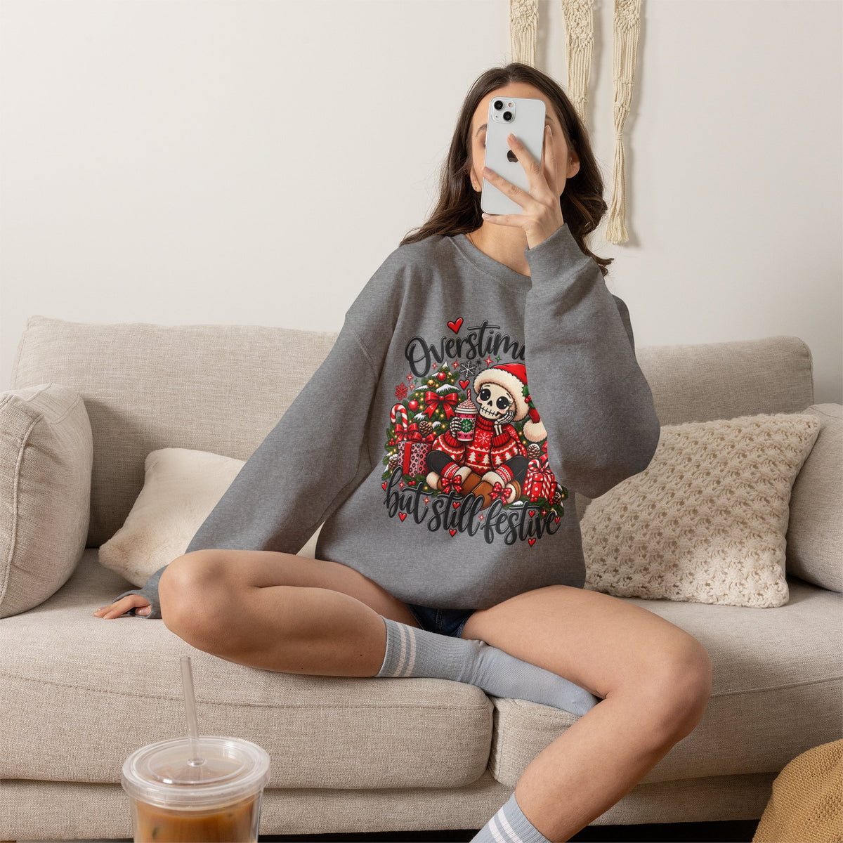 Overstimulated but still festive- Christmas Sweatshirt