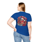 "Overstimulated But Still Festive" Holiday T-Shirt (Back)