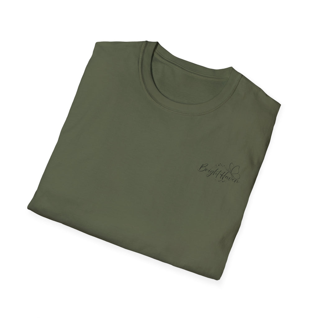 "Overstimulated But Still Festive" Holiday T-Shirt (Back)