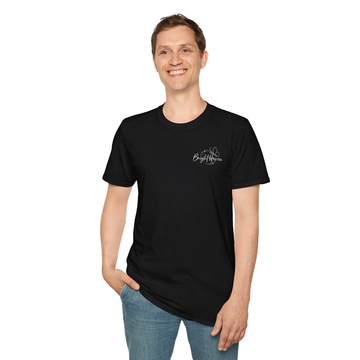 "Overstimulated But Still Festive" Holiday T-Shirt (Back)