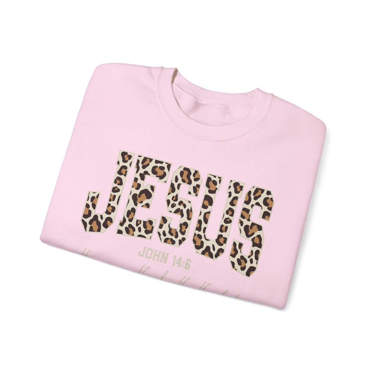 JESUS Leopard Print Crewneck