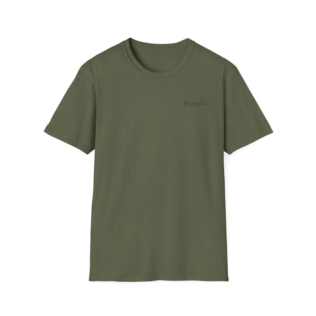 "Overstimulated But Still Festive" Holiday T-Shirt (Back)