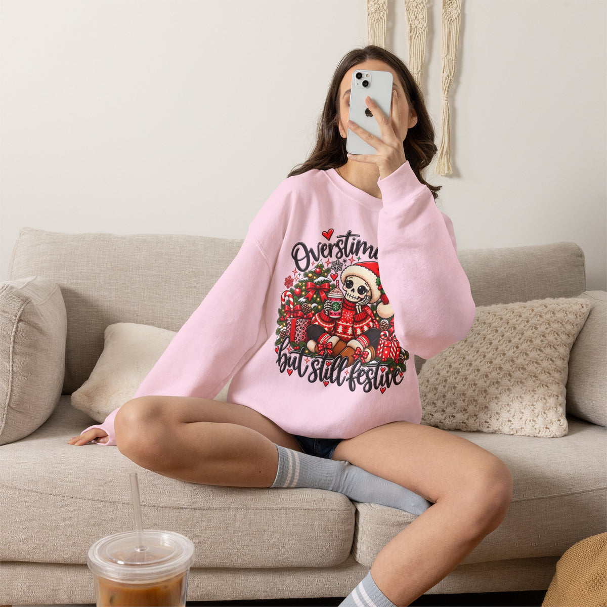 Overstimulated but still festive- Christmas Sweatshirt