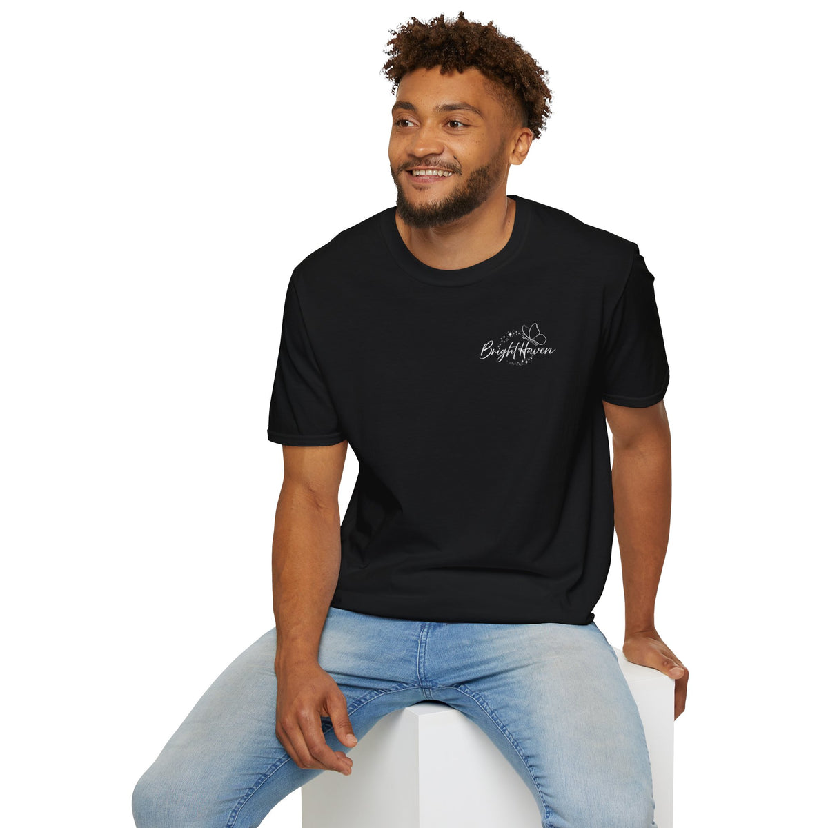 "Overstimulated But Still Festive" Holiday T-Shirt (Back)