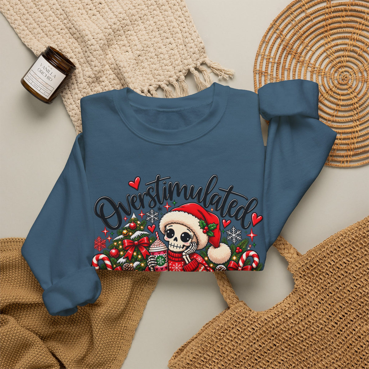 Overstimulated but still festive- Christmas Sweatshirt