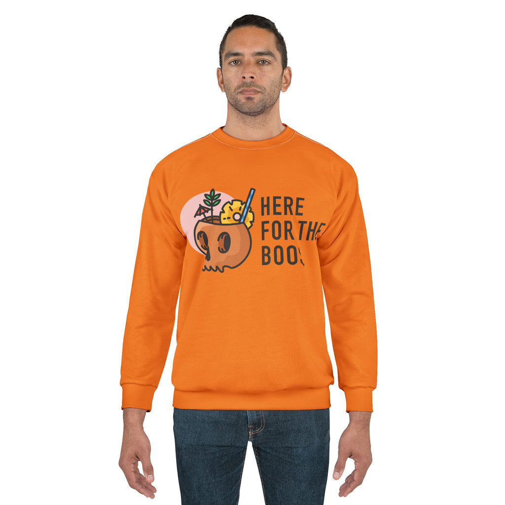 Halloween Sweatshirt - "Here For The Boos" Pumpkin Candy Crewneck
