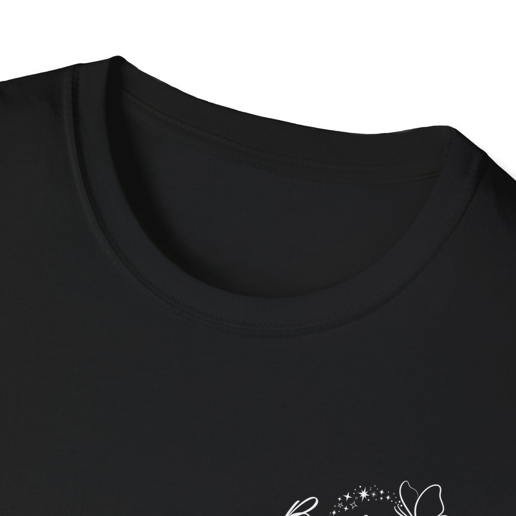 "Overstimulated But Still Festive" Holiday T-Shirt (Back)