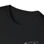 "Overstimulated But Still Festive" Holiday T-Shirt (Back)