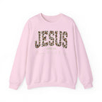 JESUS Leopard Print Crewneck