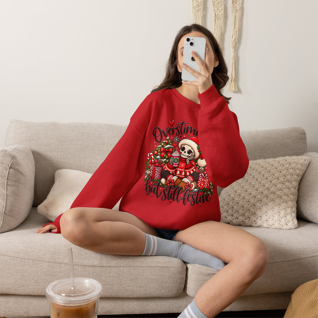 Overstimulated but still festive- Christmas Sweatshirt