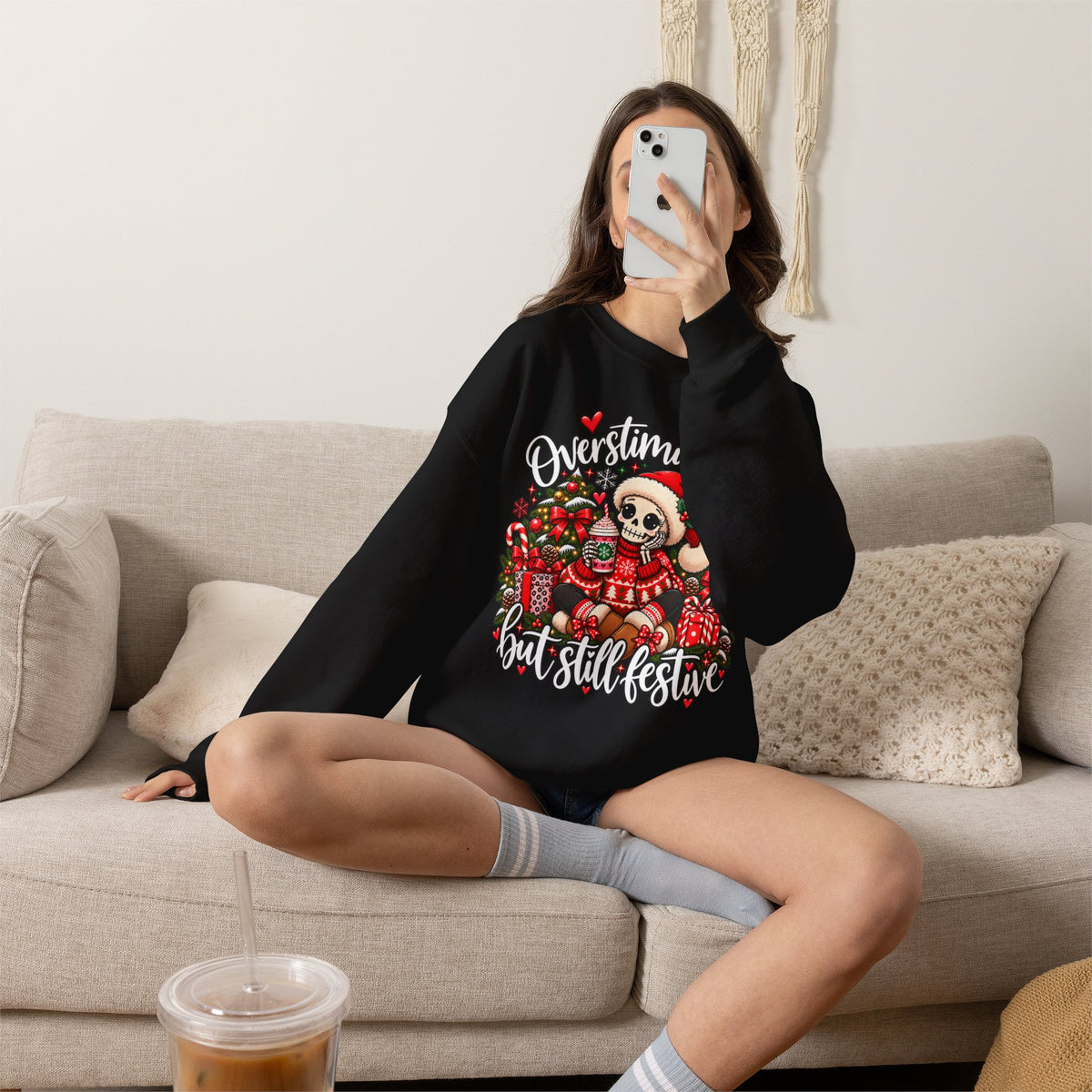 Overstimulated but still festive- Christmas Sweatshirt