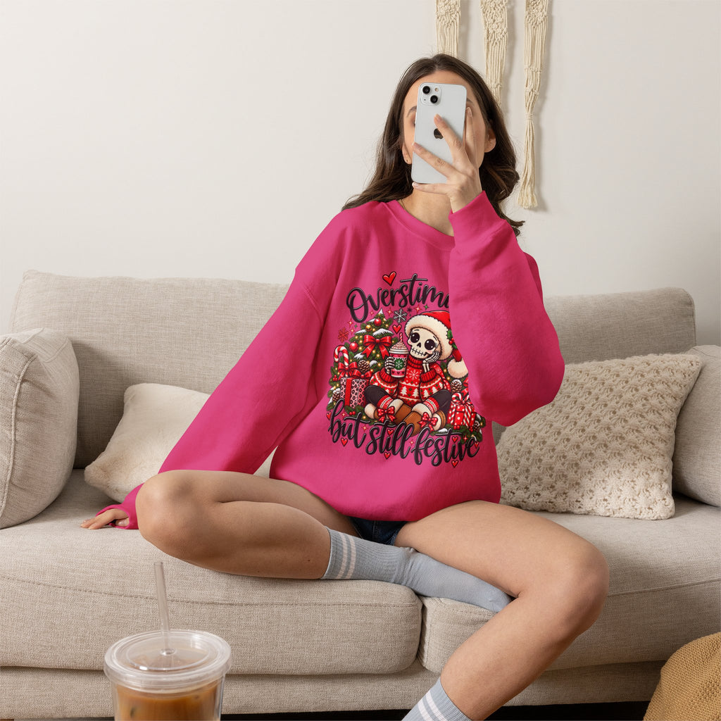 Overstimulated but still festive- Christmas Sweatshirt