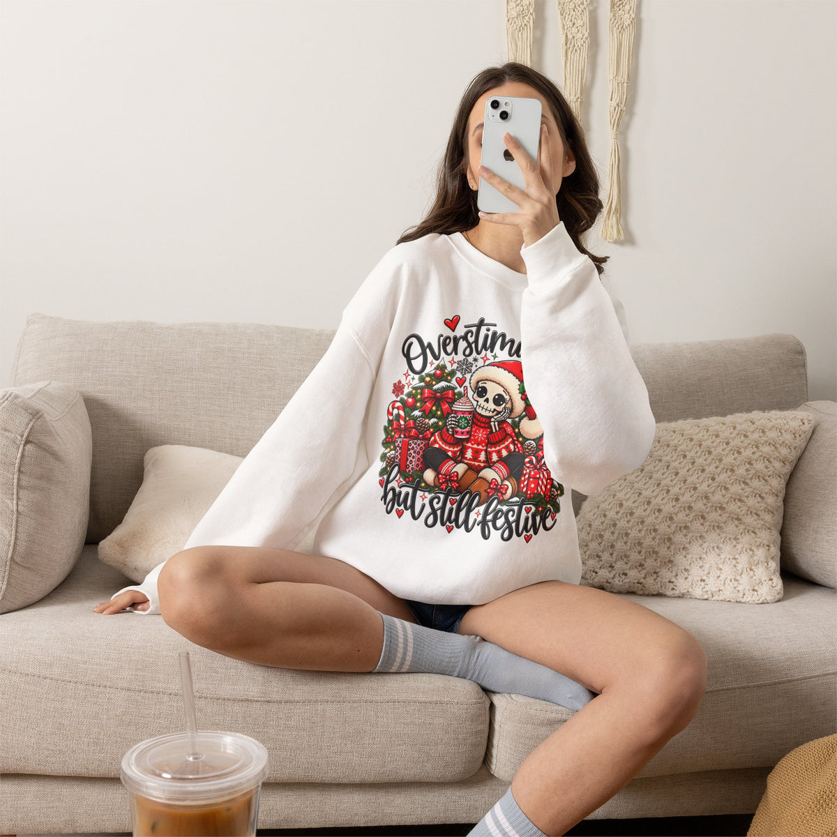 Overstimulated but still festive- Christmas Sweatshirt