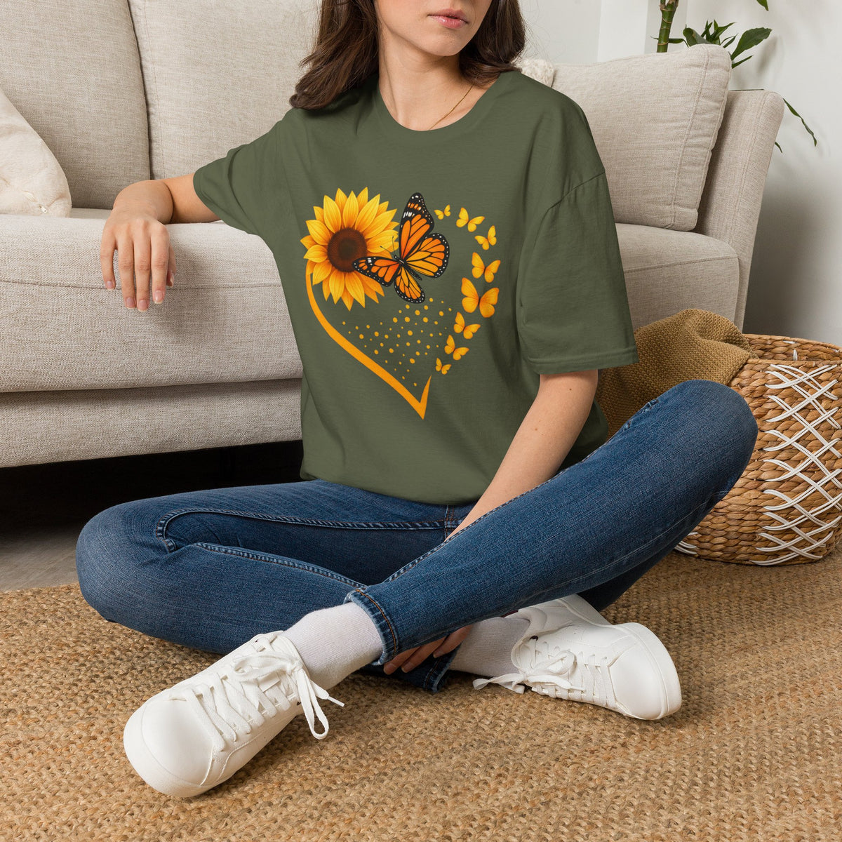 Sunflower T-Shirt — Heart Floral Nature Tee
