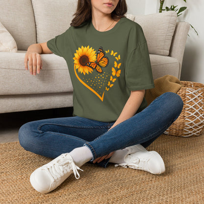 Sunflower T-Shirt — Heart Floral Nature Tee