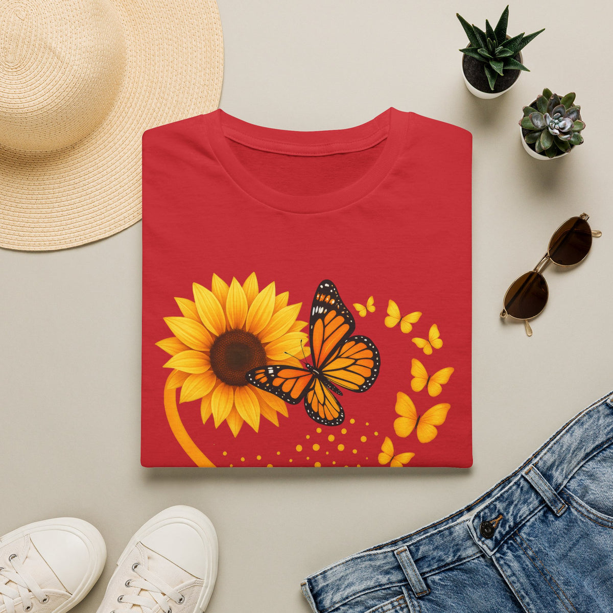 Sunflower T-Shirt — Heart Floral Nature Tee