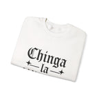 Crewneck Sweatshirt — "Chinga la Migra" Graphic (Back: F**k ICE Hand Illustration)