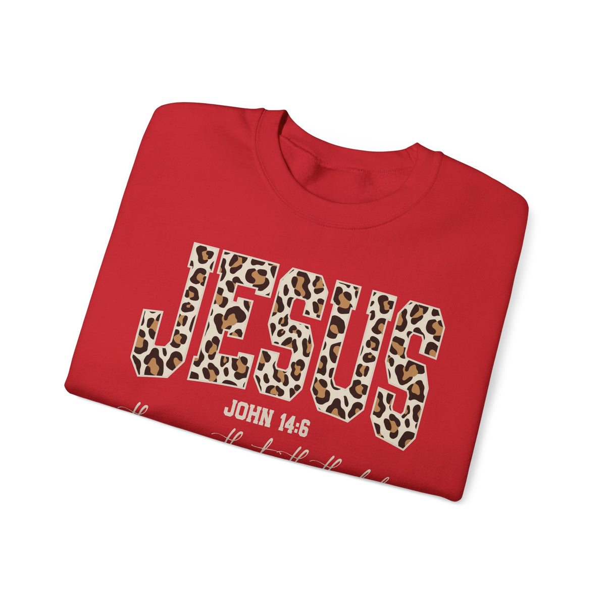 JESUS Leopard Print Crewneck