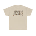 Jesus Leopard Print T-Shirt — John 4:6 Faith Tee