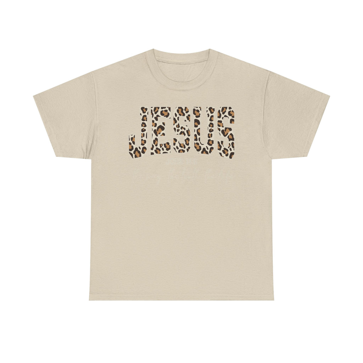 Jesus Leopard Print T-Shirt — John 4:6 Faith Tee