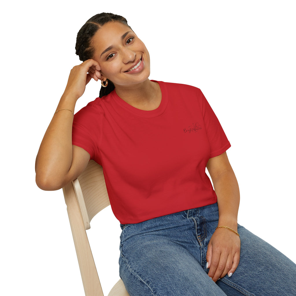"Overstimulated But Still Festive" Holiday T-Shirt (Back)