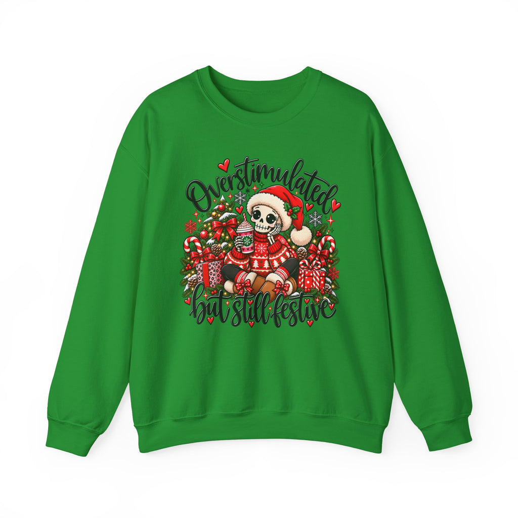 Overstimulated but still festive- Christmas Sweatshirt