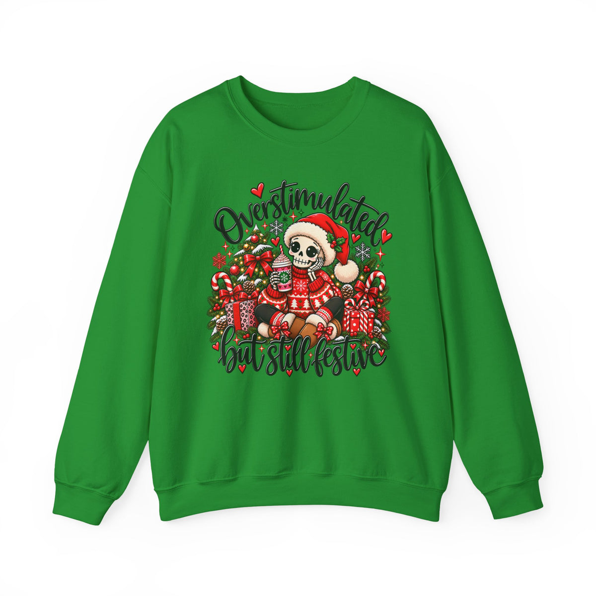 Overstimulated but still festive- Christmas Sweatshirt