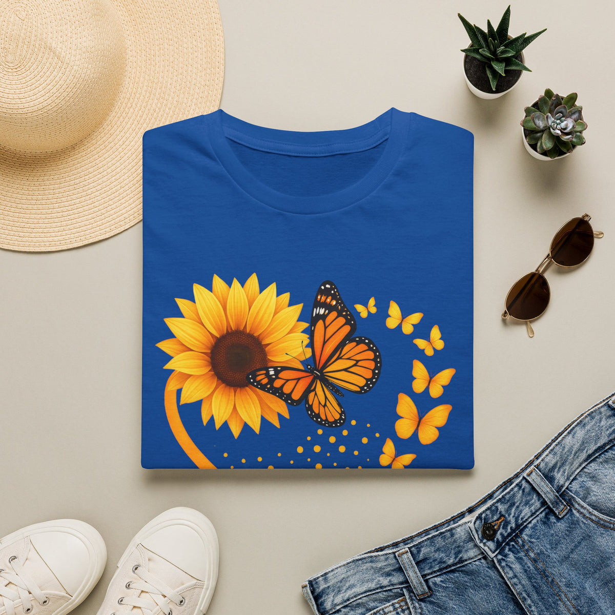 Sunflower T-Shirt — Heart Floral Nature Tee