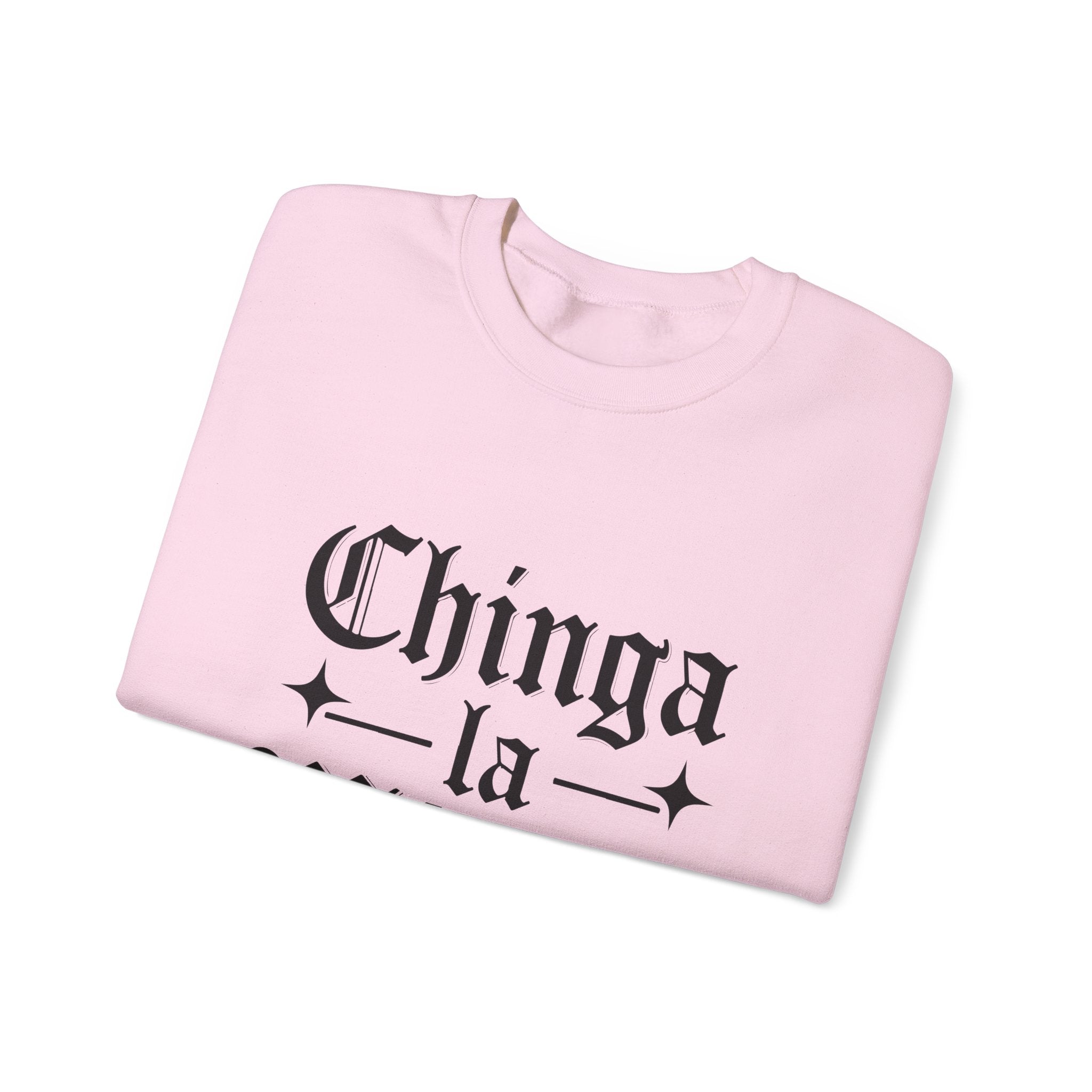 Crewneck Sweatshirt — "Chinga la Migra" Graphic (Back: F**k ICE Hand Illustration)