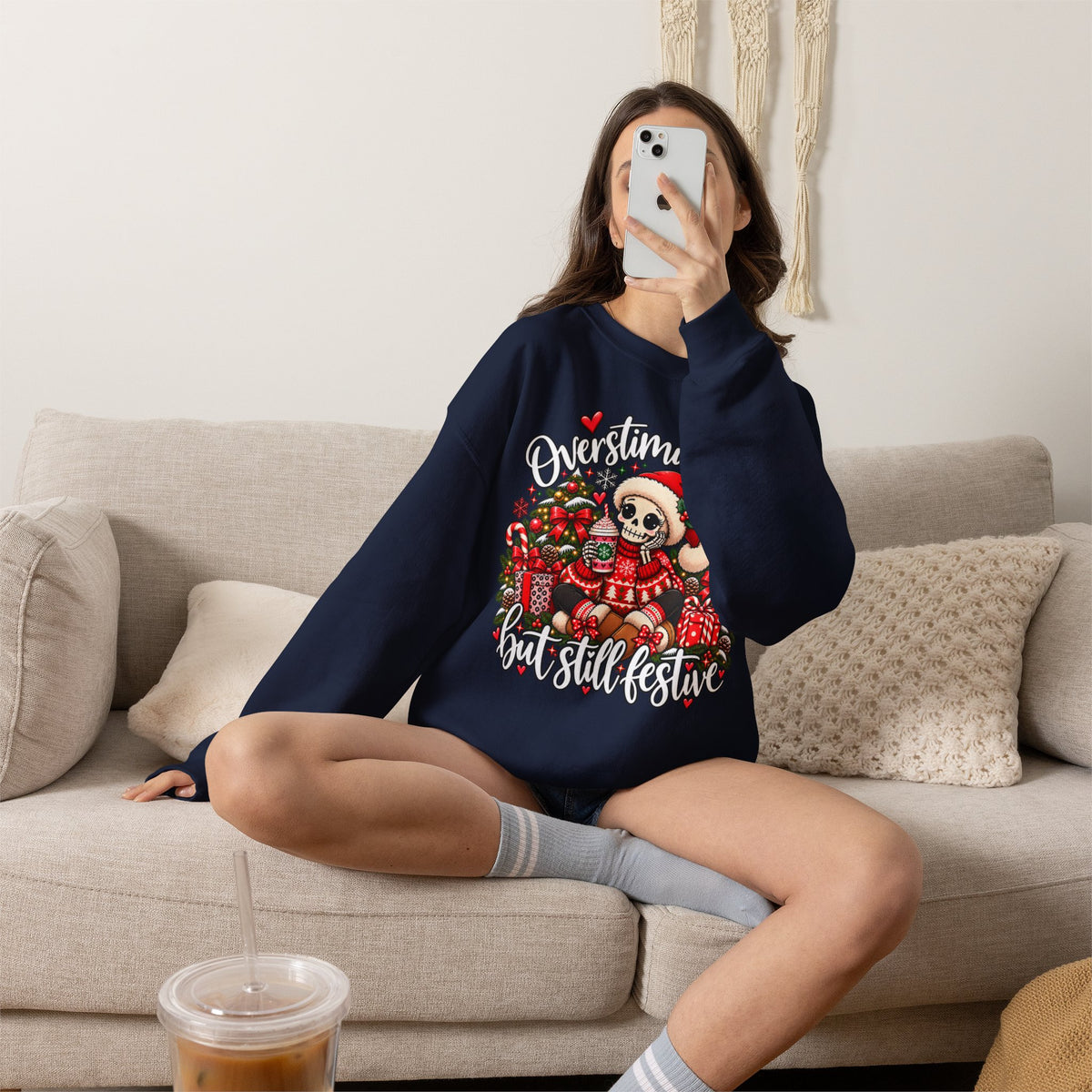 Overstimulated but still festive- Christmas Sweatshirt