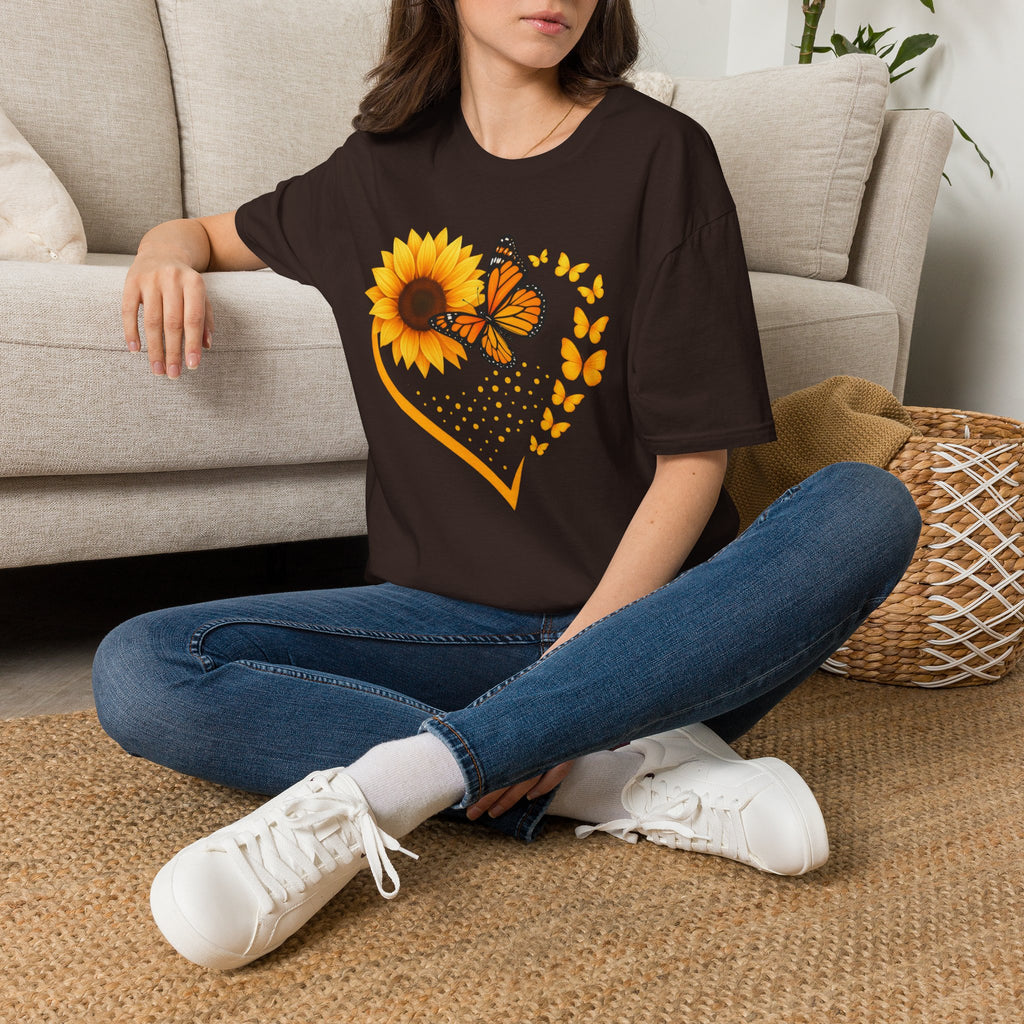 Sunflower T-Shirt — Heart Floral Nature Tee