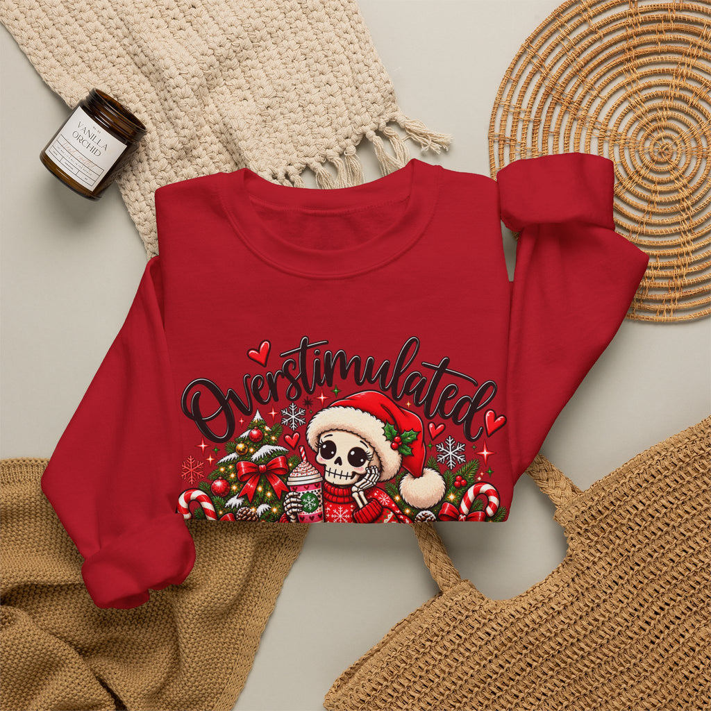 Overstimulated but still festive- Christmas Sweatshirt
