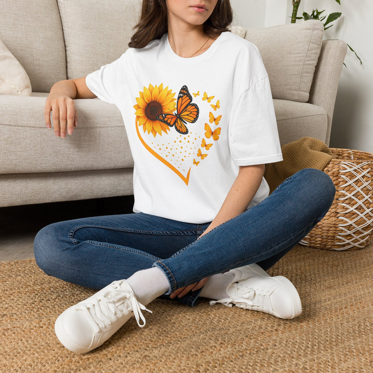 Sunflower T-Shirt — Heart Floral Nature Tee